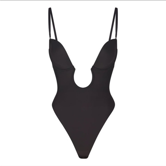 SKIMS DEEP PLUNGE SHAPEWEAR THONG BODYSUIT |STYLE: BD-THG-2959 |COLOR:ONYX |NEW - Picture 2 of 10
